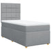 Pat box spring cu saltea, gri deschis, 90x200 cm, textil - WALTI WALTI