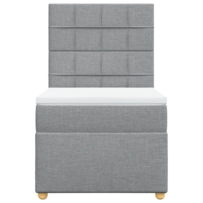 Pat box spring cu saltea, gri deschis, 90x200 cm, textil - WALTI WALTI