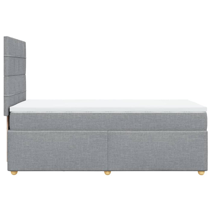 Pat box spring cu saltea, gri deschis, 90x200 cm, textil - WALTI WALTI