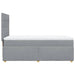 Pat box spring cu saltea, gri deschis, 90x200 cm, textil - WALTI WALTI