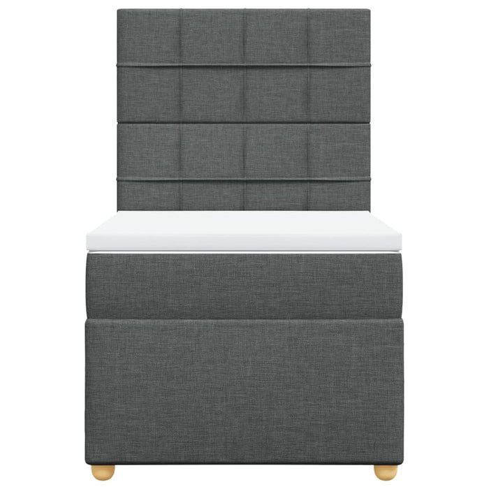 Pat box spring cu saltea, gri închis, 90x200 cm, textil - WALTI WALTI