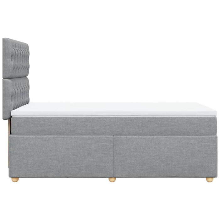 Pat box spring cu saltea, gri deschis, 90x200 cm, textil - WALTI WALTI