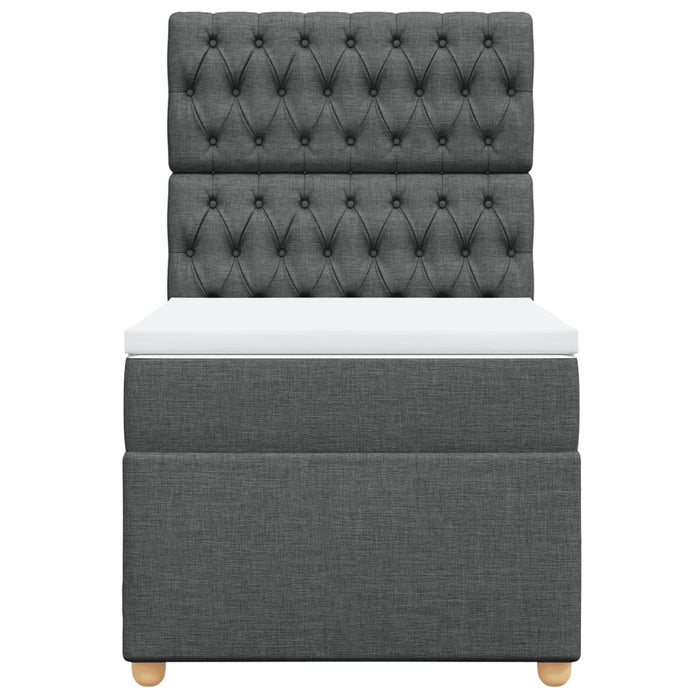 Pat box spring cu saltea, gri închis, 90x200 cm, textil - WALTI WALTI