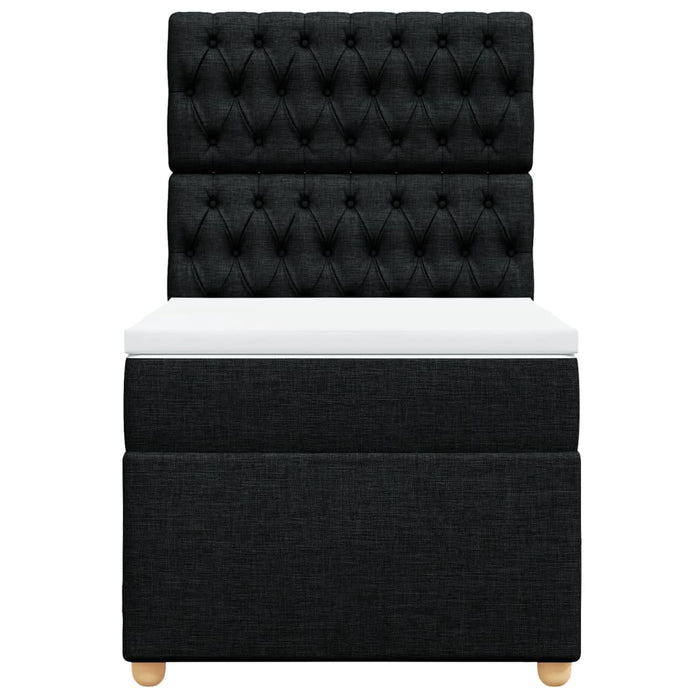 Pat box spring cu saltea, negru, 90x200 cm, textil - WALTI WALTI