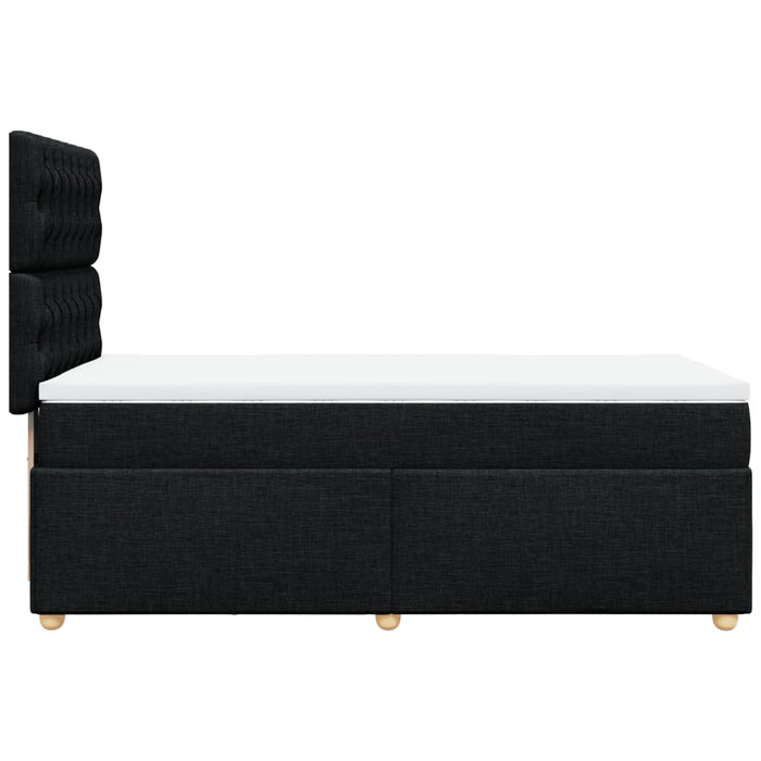 Pat box spring cu saltea, negru, 90x200 cm, textil - WALTI WALTI