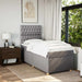 Pat box spring cu saltea, gri taupe, 90x200 cm, textil - WALTI WALTI