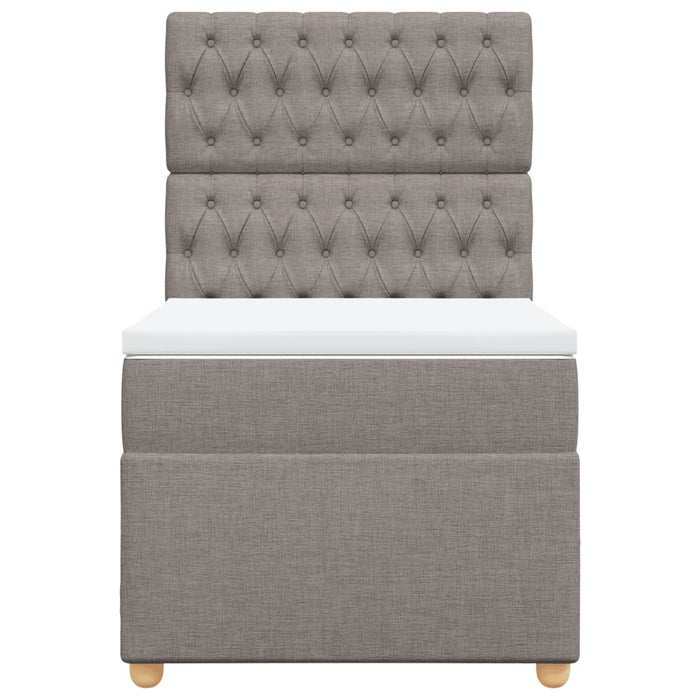 Pat box spring cu saltea, gri taupe, 90x200 cm, textil - WALTI WALTI