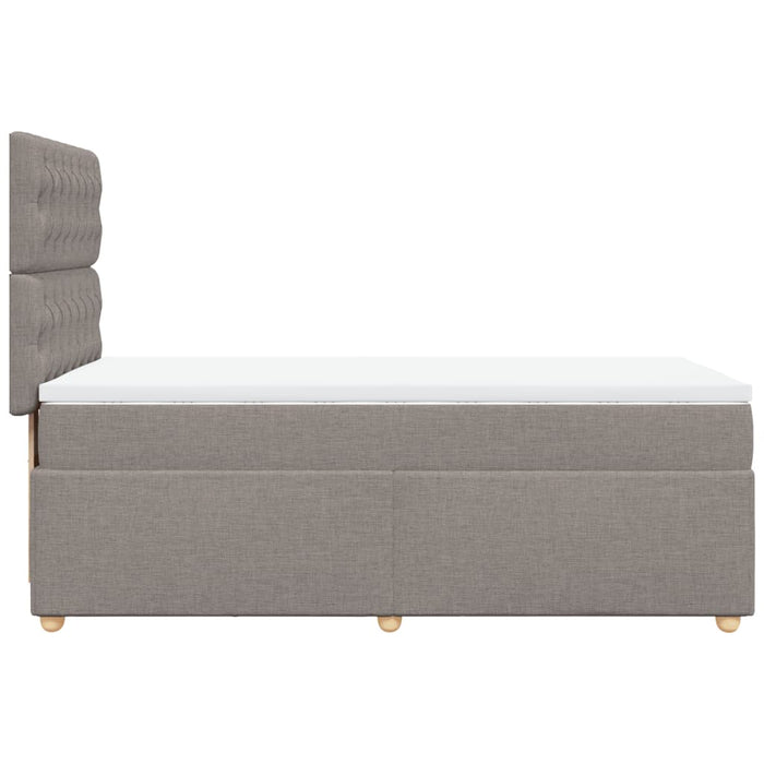 Pat box spring cu saltea, gri taupe, 90x200 cm, textil - WALTI WALTI
