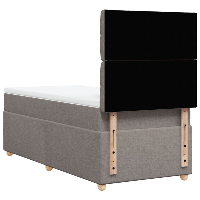 Pat box spring cu saltea, gri taupe, 90x200 cm, textil - WALTI WALTI