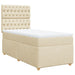 Pat box spring cu saltea, crem, 90x200 cm, textil - WALTI WALTI