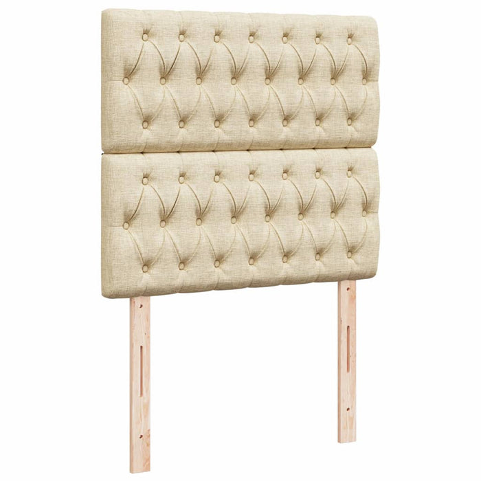 Pat box spring cu saltea, crem, 90x200 cm, textil - WALTI WALTI