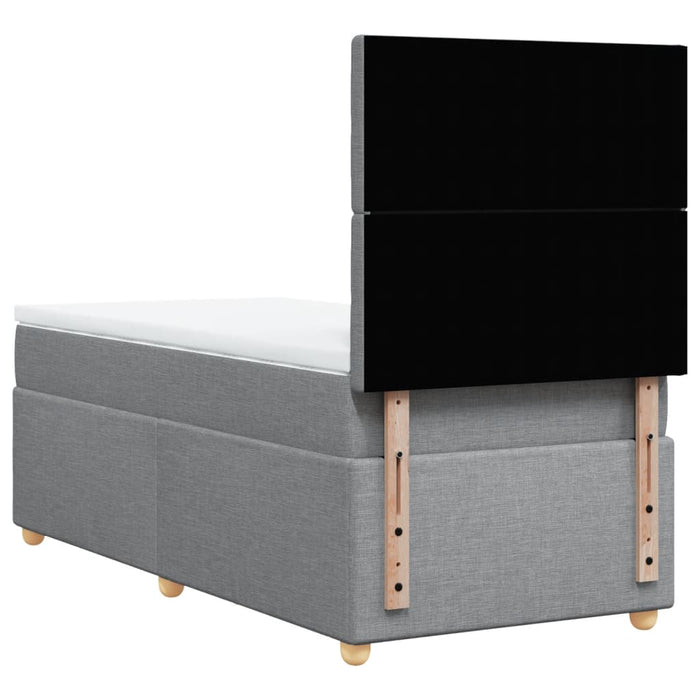 Pat box spring cu saltea, gri deschis, 90x200 cm, textil - WALTI WALTI