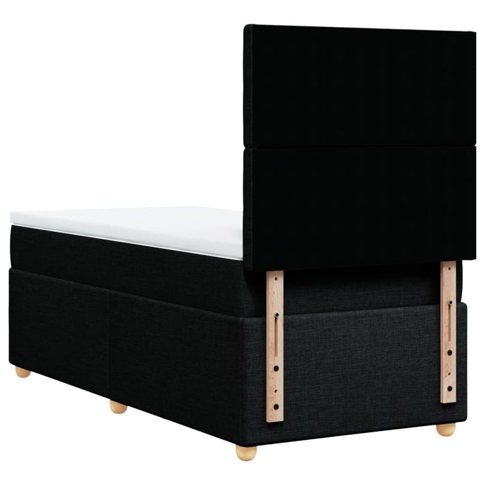 Pat box spring cu saltea, negru, 90x200 cm, textil - WALTI WALTI