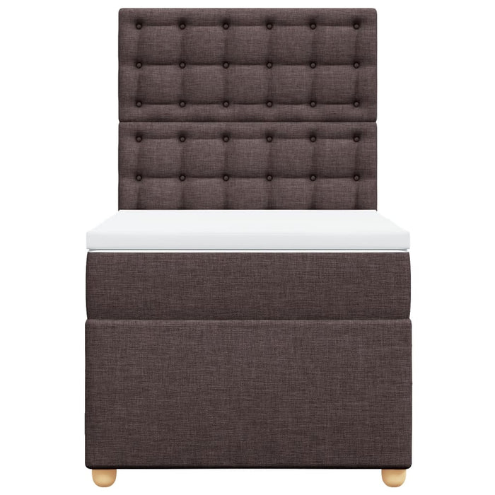 Pat box spring cu saltea, maro închis, 90x200 cm, textil - WALTI WALTI