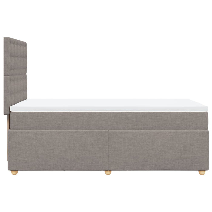 Pat box spring cu saltea, gri taupe, 90x200 cm, textil - WALTI WALTI