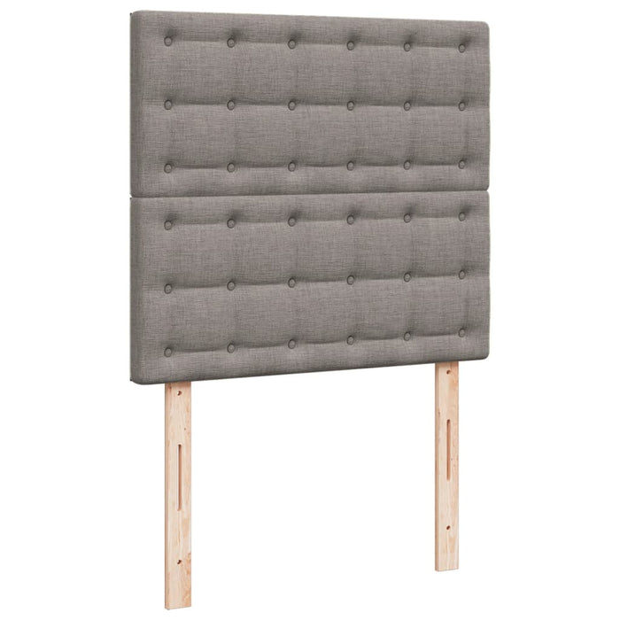 Pat box spring cu saltea, gri taupe, 90x200 cm, textil - WALTI WALTI