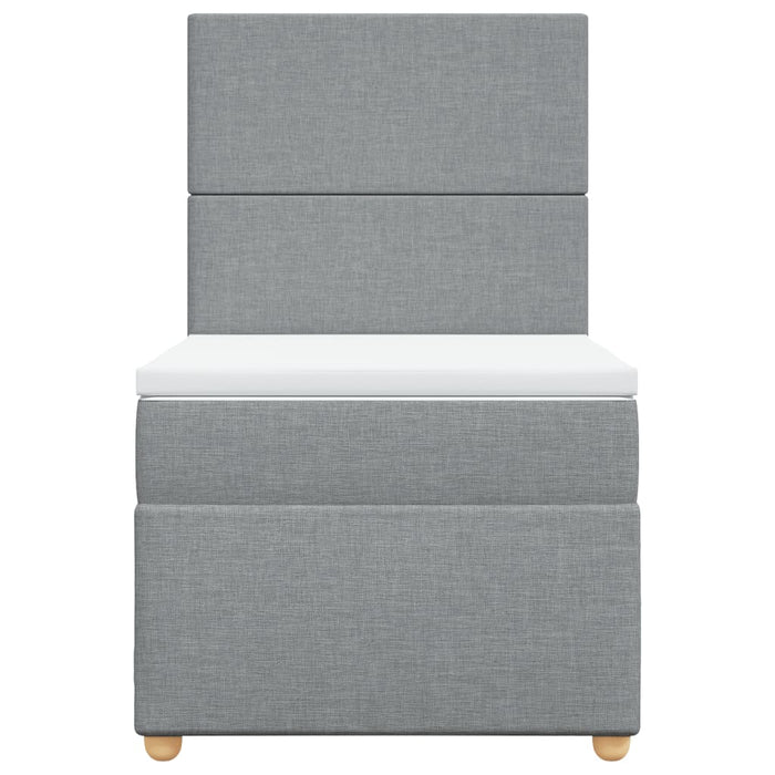 Pat box spring cu saltea, gri deschis, 100x200 cm, textil - WALTI WALTI