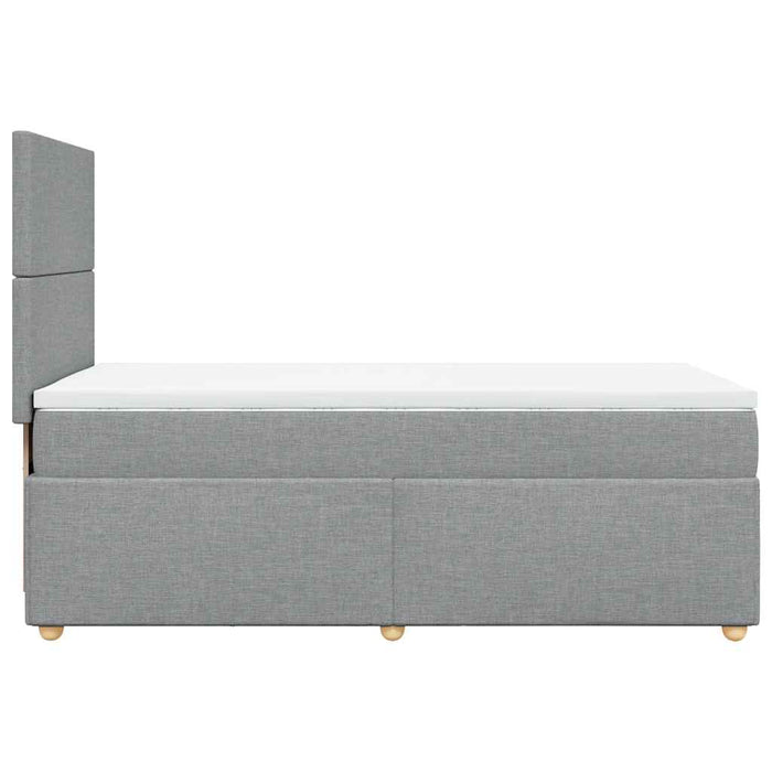 Pat box spring cu saltea, gri deschis, 100x200 cm, textil - WALTI WALTI