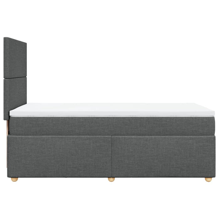 Pat box spring cu saltea, gri închis, 100x200 cm, textil - WALTI WALTI