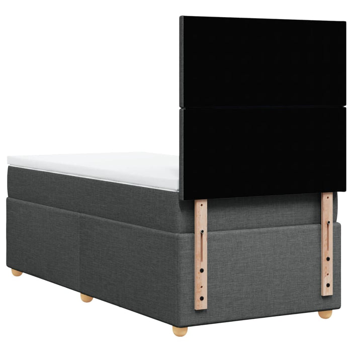 Pat box spring cu saltea, gri închis, 100x200 cm, textil - WALTI WALTI
