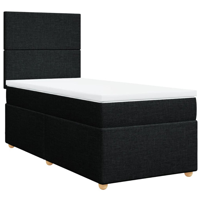 Pat box spring cu saltea, negru, 100x200 cm, textil - WALTI WALTI