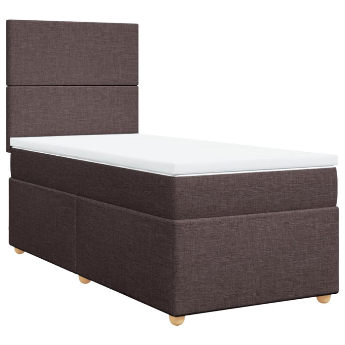Pat box spring cu saltea, maro închis, 100x200 cm, textil - WALTI WALTI