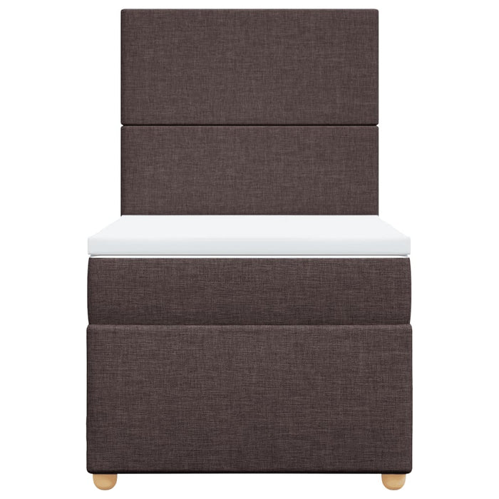 Pat box spring cu saltea, maro închis, 100x200 cm, textil - WALTI WALTI