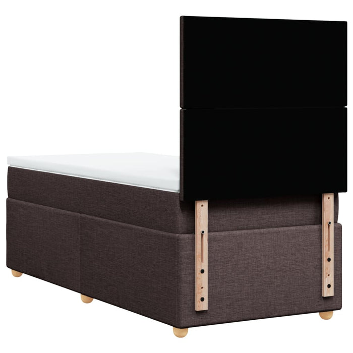 Pat box spring cu saltea, maro închis, 100x200 cm, textil - WALTI WALTI