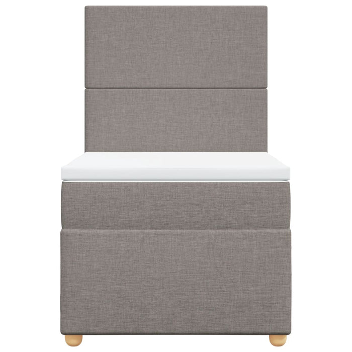 Pat box spring cu saltea, gri taupe, 100x200 cm, textil - WALTI WALTI