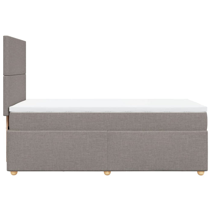 Pat box spring cu saltea, gri taupe, 100x200 cm, textil - WALTI WALTI