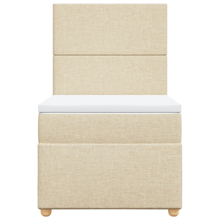 Pat box spring cu saltea, crem, 100x200 cm, textil - WALTI WALTI