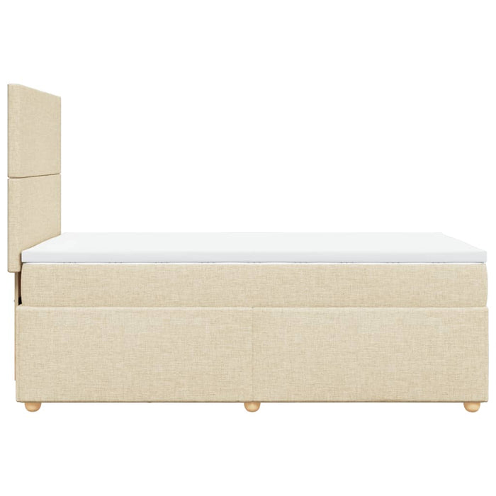 Pat box spring cu saltea, crem, 100x200 cm, textil - WALTI WALTI