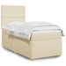 Pat box spring cu saltea, crem, 100x200 cm, textil - WALTI WALTI