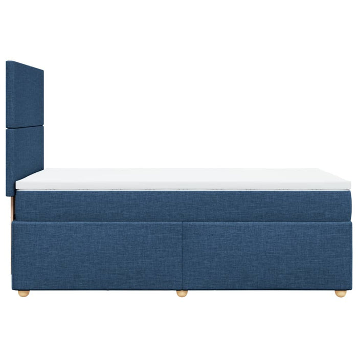 Pat box spring cu saltea, albastru, 100x200 cm, textil - WALTI WALTI