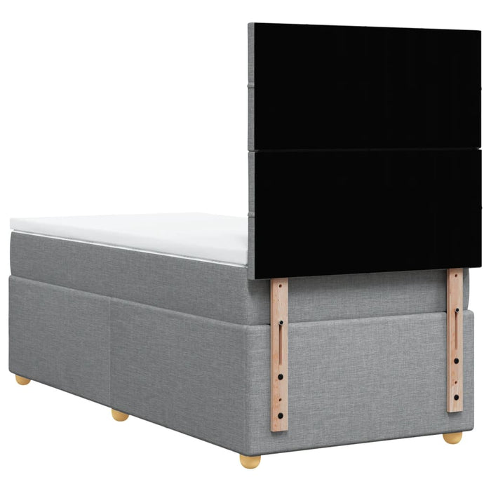 Pat box spring cu saltea, gri deschis, 100x200 cm, textil - WALTI WALTI