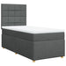 Pat box spring cu saltea, gri închis, 100x200 cm, textil - WALTI WALTI