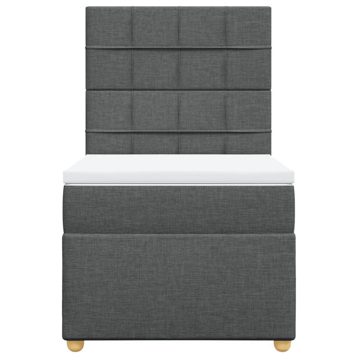 Pat box spring cu saltea, gri închis, 100x200 cm, textil - WALTI WALTI