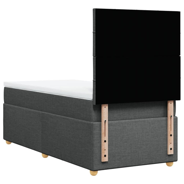 Pat box spring cu saltea, gri închis, 100x200 cm, textil - WALTI WALTI