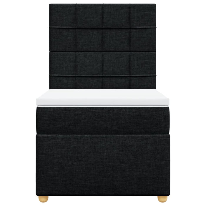 Pat box spring cu saltea, negru, 100x200 cm, textil - WALTI WALTI