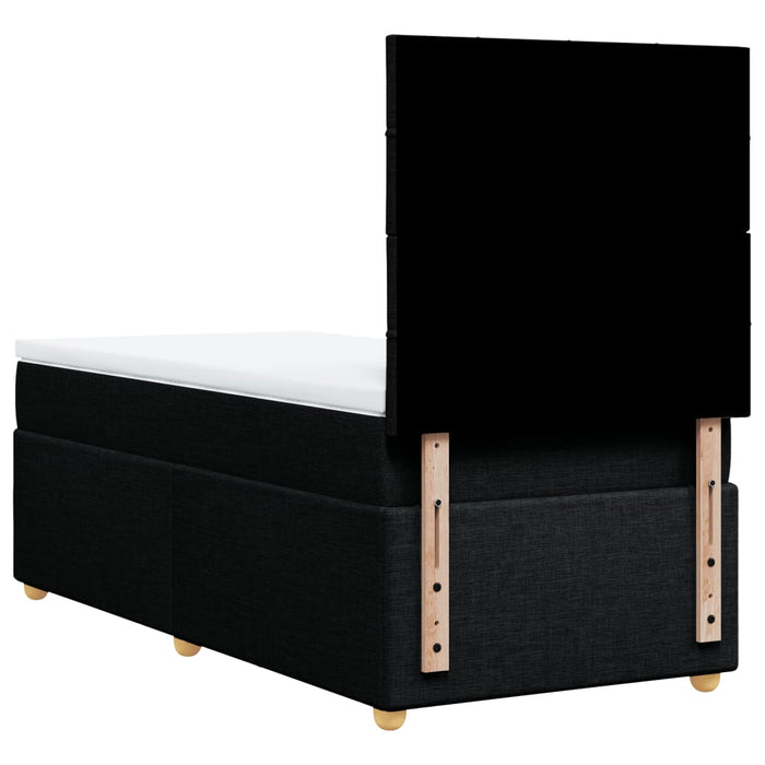 Pat box spring cu saltea, negru, 100x200 cm, textil - WALTI WALTI