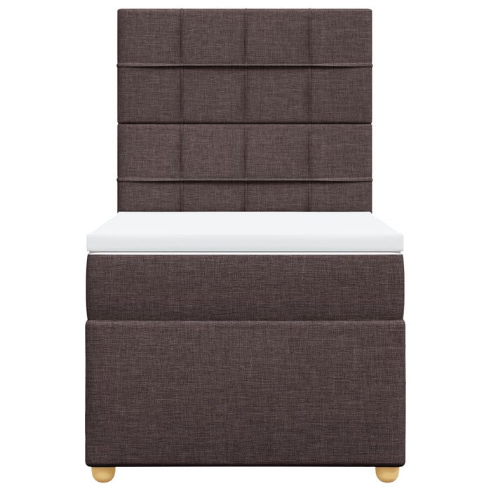 Pat box spring cu saltea, maro închis, 100x200 cm, textil - WALTI WALTI