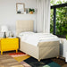 Pat box spring cu saltea, crem, 100x200 cm, textil - WALTI WALTI