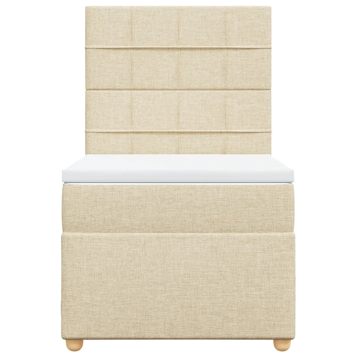 Pat box spring cu saltea, crem, 100x200 cm, textil - WALTI WALTI