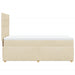 Pat box spring cu saltea, crem, 100x200 cm, textil - WALTI WALTI