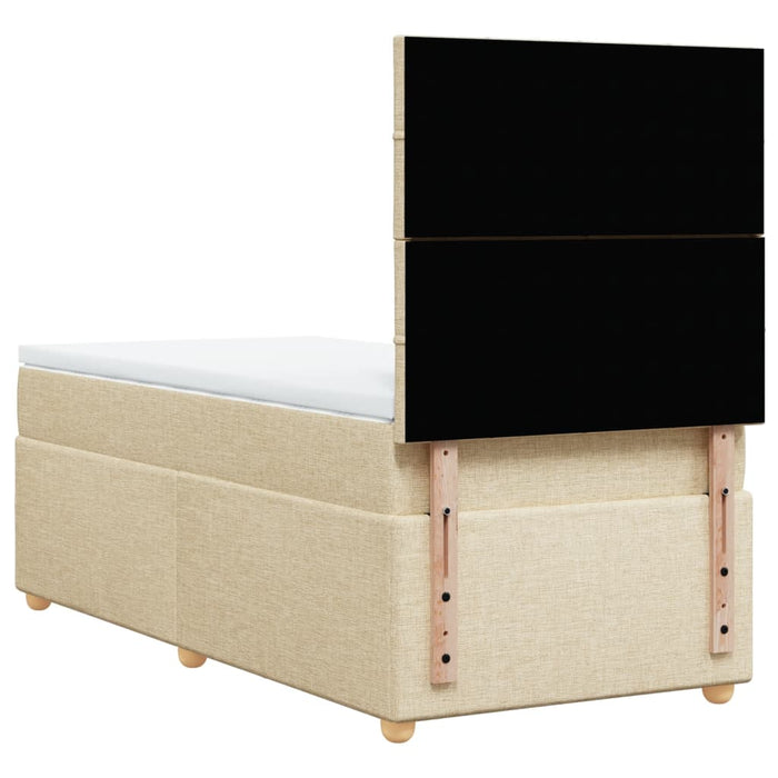 Pat box spring cu saltea, crem, 100x200 cm, textil - WALTI WALTI