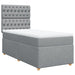 Pat box spring cu saltea, gri deschis, 100x200 cm, textil - WALTI WALTI