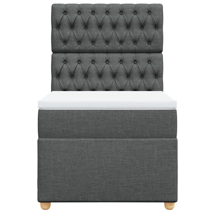 Pat box spring cu saltea, gri închis, 100x200 cm, textil - WALTI WALTI