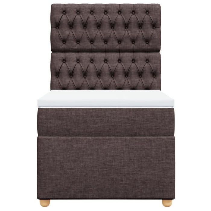 Pat box spring cu saltea, maro închis, 100x200 cm, textil - WALTI WALTI