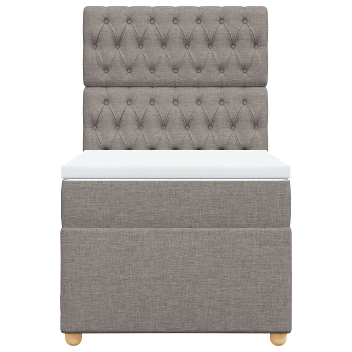 Pat box spring cu saltea, gri taupe, 100x200 cm, textil - WALTI WALTI