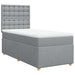 Pat box spring cu saltea, gri deschis, 100x200 cm, textil - WALTI WALTI
